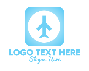 Airplane - Blue Plane App logo design