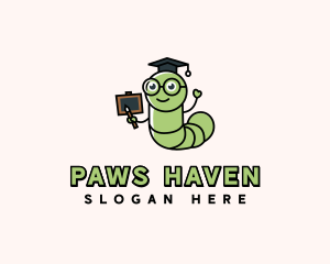 School Worm Graduate logo design