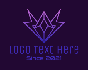 Crystal - Gaming Diamond Lightning logo design