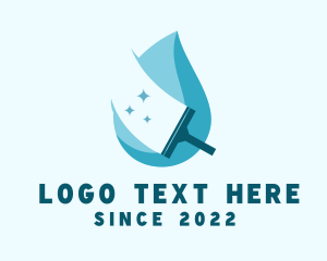 Sanitation - Water Droplet Cleaning Wiper logo design