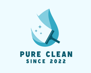 Water Droplet Cleaning Wiper logo design