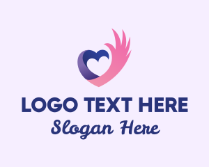 Romantic - Heart Wing Community logo design