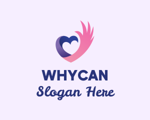 Flirting - Heart Wing Community logo design