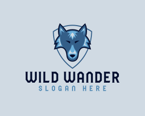 Wild Wolf Shield logo design