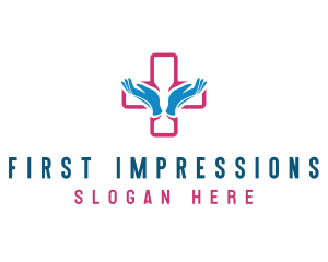 Medical Gloves Cross logo design