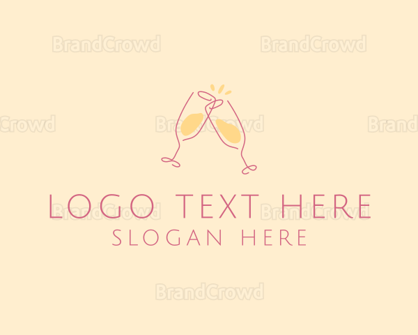 Champagne Glass Toast Logo