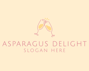 Champagne Glass Toast logo design