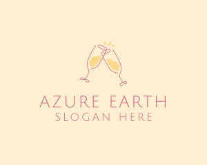 Champagne Glass Toast logo design