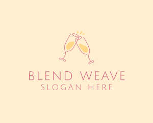 Champagne Glass Toast logo design