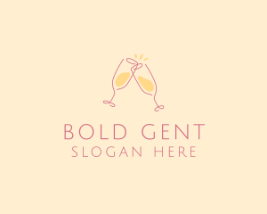 Champagne Glass Toast logo design