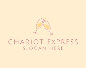 Champagne Glass Toast logo design