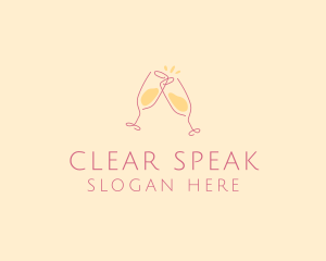 Champagne Glass Toast logo design