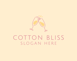 Champagne Glass Toast logo design