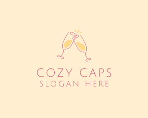 Champagne Glass Toast logo design