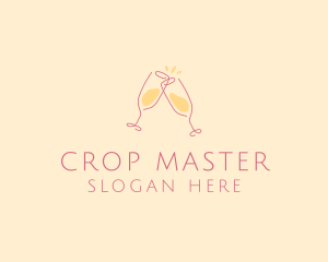 Champagne Glass Toast logo design