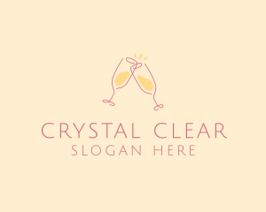 Glass - Champagne Glass Toast logo design