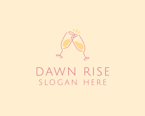 Champagne Glass Toast logo design