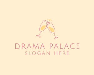 Champagne Glass Toast logo design