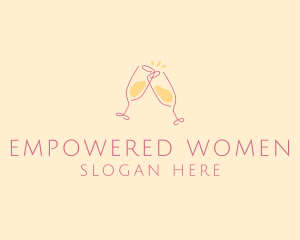 Champagne Glass Toast logo design