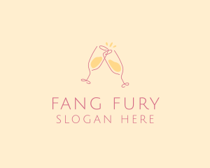 Champagne Glass Toast logo design