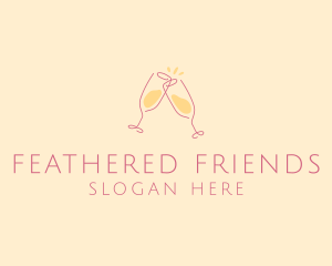 Champagne Glass Toast logo design