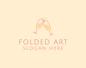 Champagne Glass Toast logo design