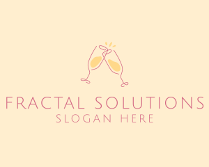 Champagne Glass Toast logo design