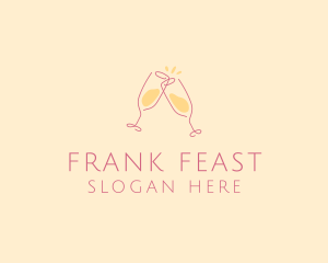 Champagne Glass Toast logo design