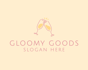 Champagne Glass Toast logo design