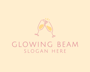 Champagne Glass Toast logo design