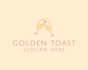 Toast - Champagne Glass Toast logo design