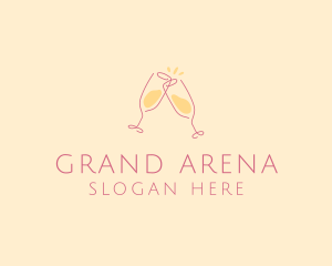 Champagne Glass Toast logo design