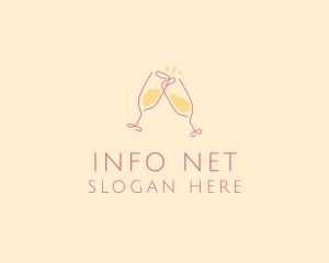 Champagne Glass Toast logo design