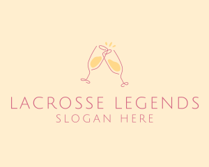 Champagne Glass Toast logo design