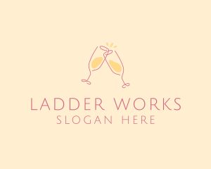 Champagne Glass Toast logo design