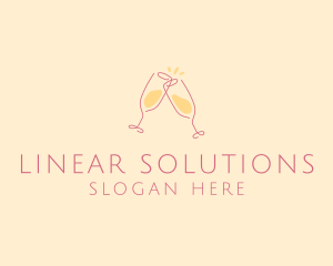 Champagne Glass Toast logo design