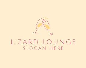 Champagne Glass Toast logo design