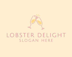 Champagne Glass Toast logo design