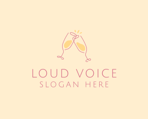 Champagne Glass Toast logo design