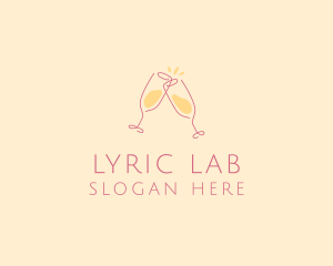 Champagne Glass Toast logo design