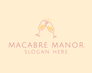 Champagne Glass Toast logo design