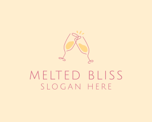 Champagne Glass Toast logo design