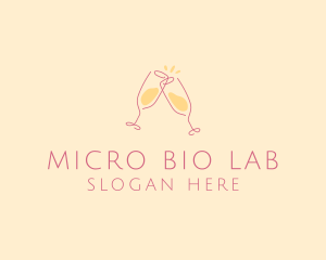 Champagne Glass Toast logo design