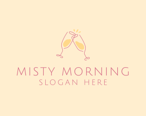 Champagne Glass Toast logo design