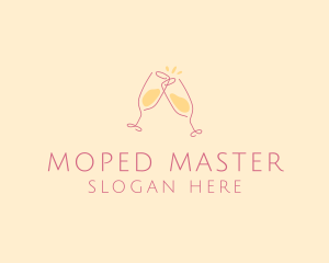 Champagne Glass Toast logo design