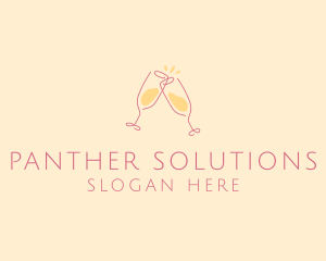 Champagne Glass Toast logo design