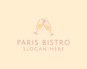 Champagne Glass Toast logo design