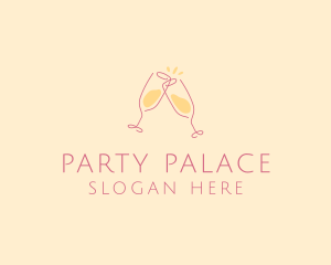 Celebration - Champagne Glass Toast logo design