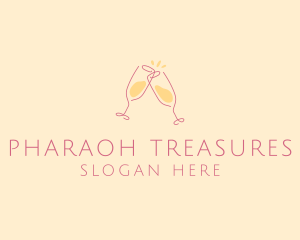 Champagne Glass Toast logo design