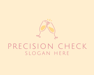 Champagne Glass Toast logo design